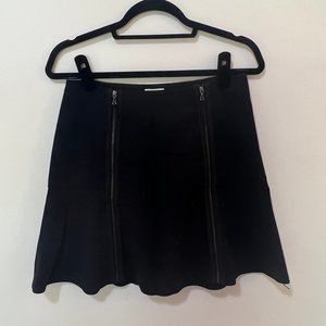 Anthropology Leifsdottir Black Fit and Flare Skirt with Zipper Front (6)